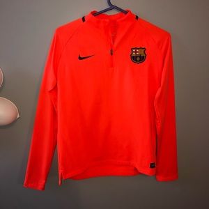 Neon orange FCB (Barcelona) quarter zip jacket